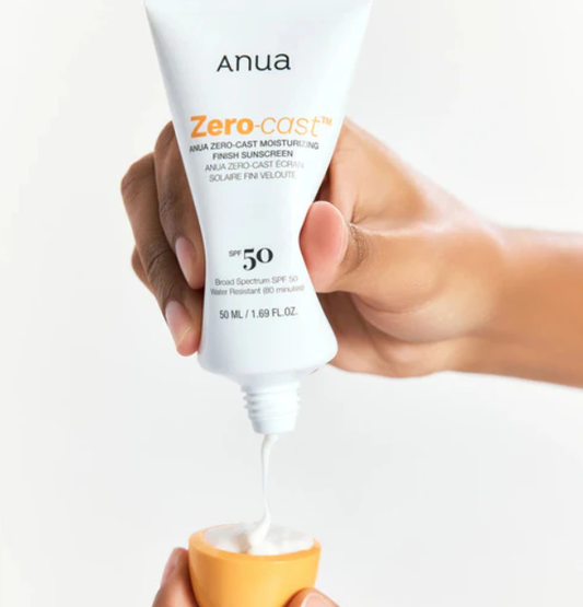 Anua – Zero-Cast Moisturizing Finish Sunscreen SPF50+ (50 ml)