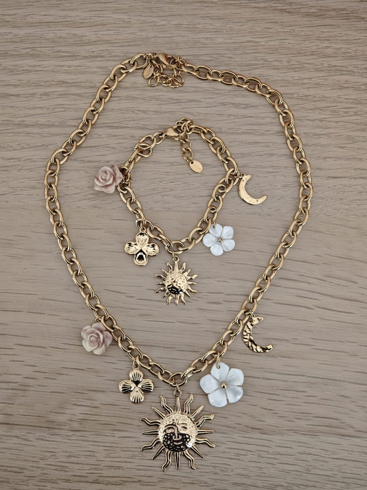 Parure Rose (Collier & Bracelet)