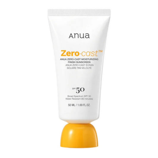 Anua – Zero-Cast Moisturizing Finish Sunscreen SPF50+ (50 ml)