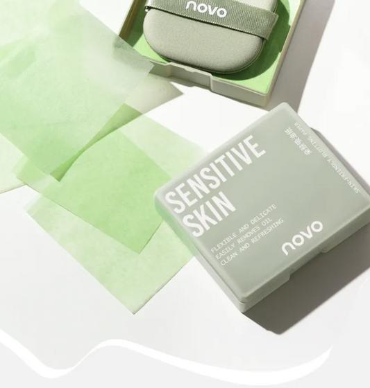 NOVO - Skin-Friendly Blotting Paper (with Mirror) / Refill [Green (100 sheets) - Mini Case]